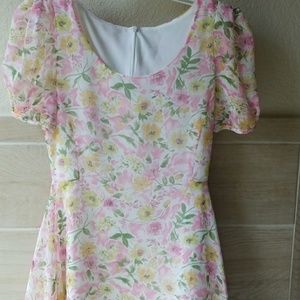 Pink floral dress (Korean style)